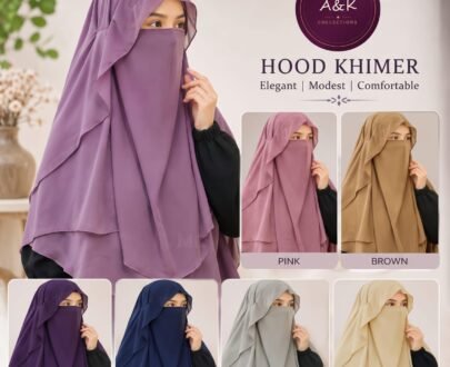 Hood Khimer With Attached Niqab - Elegant Modest Wear